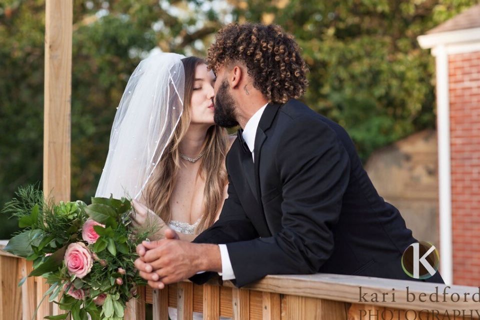 Tango deck wedding couple