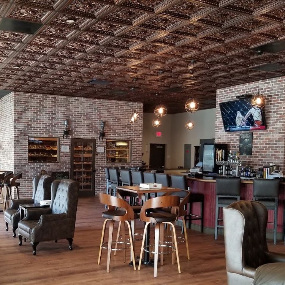 Fedora's cigar and wine bar inside