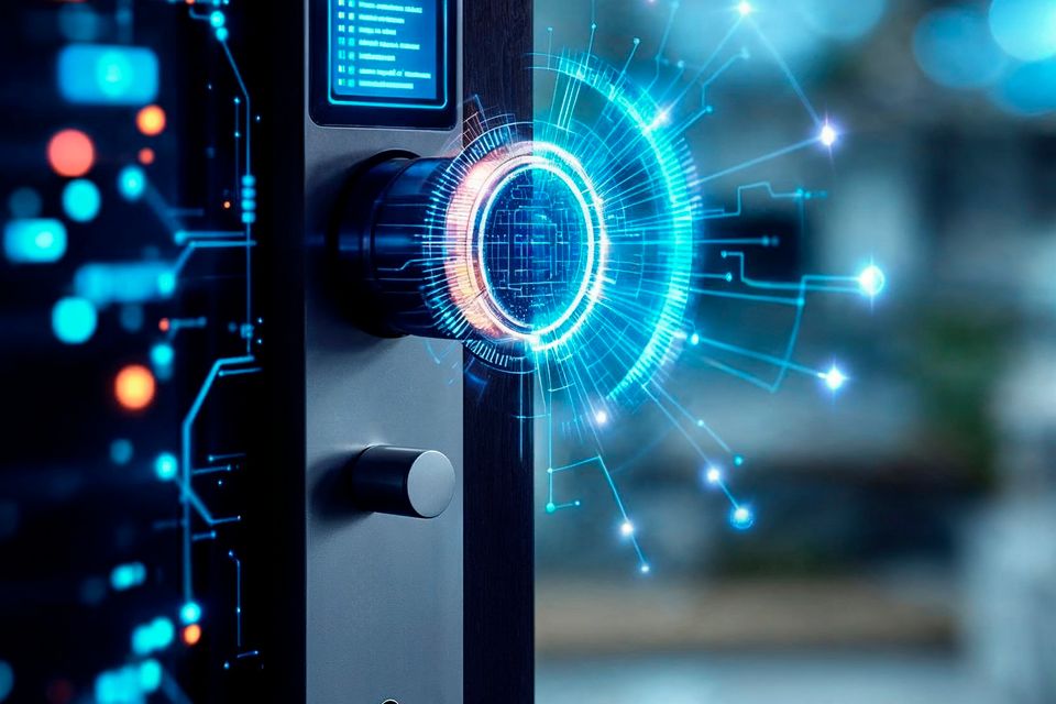 Smart lock with digital interface futuristic design