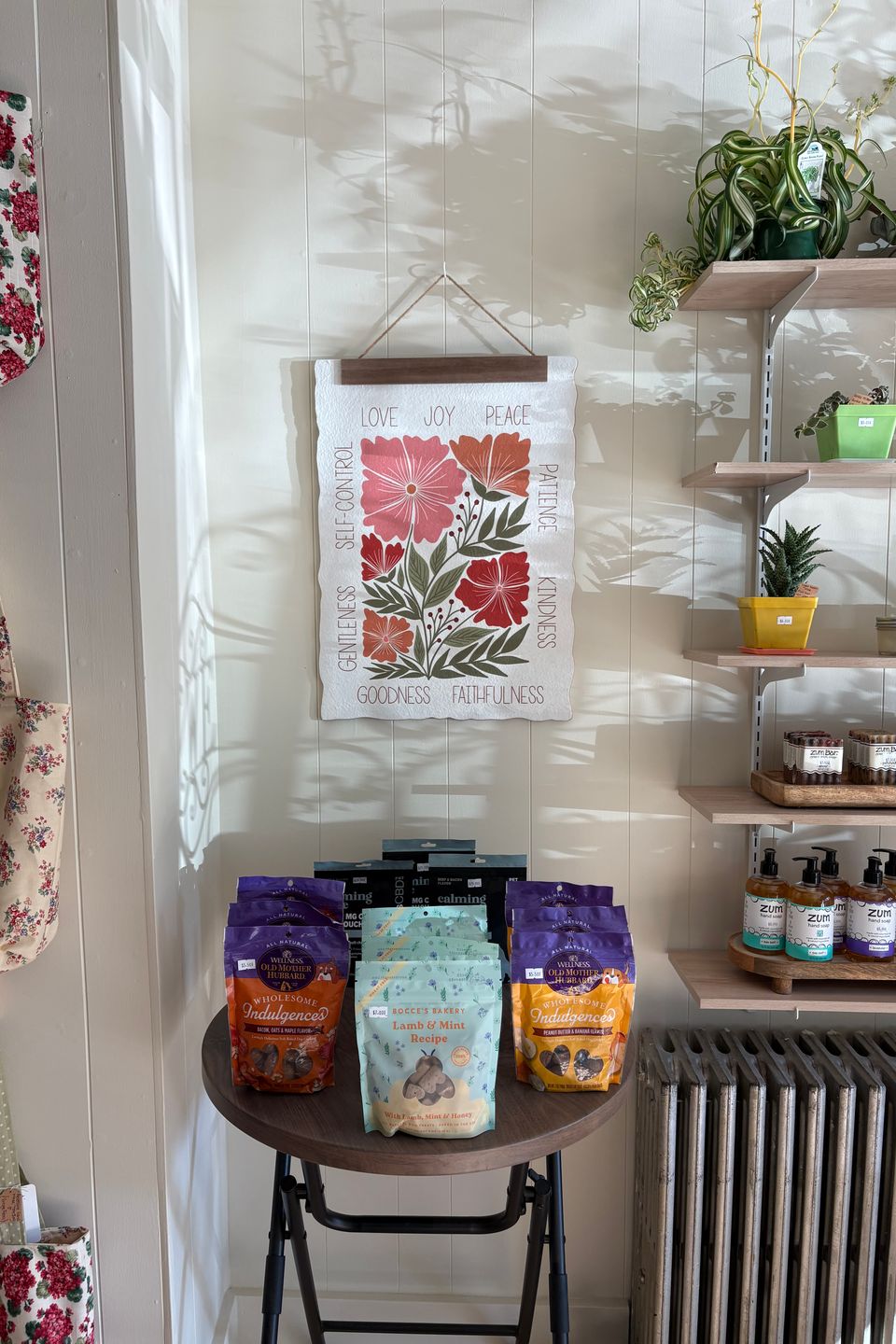 Dog treats at forest and blossom