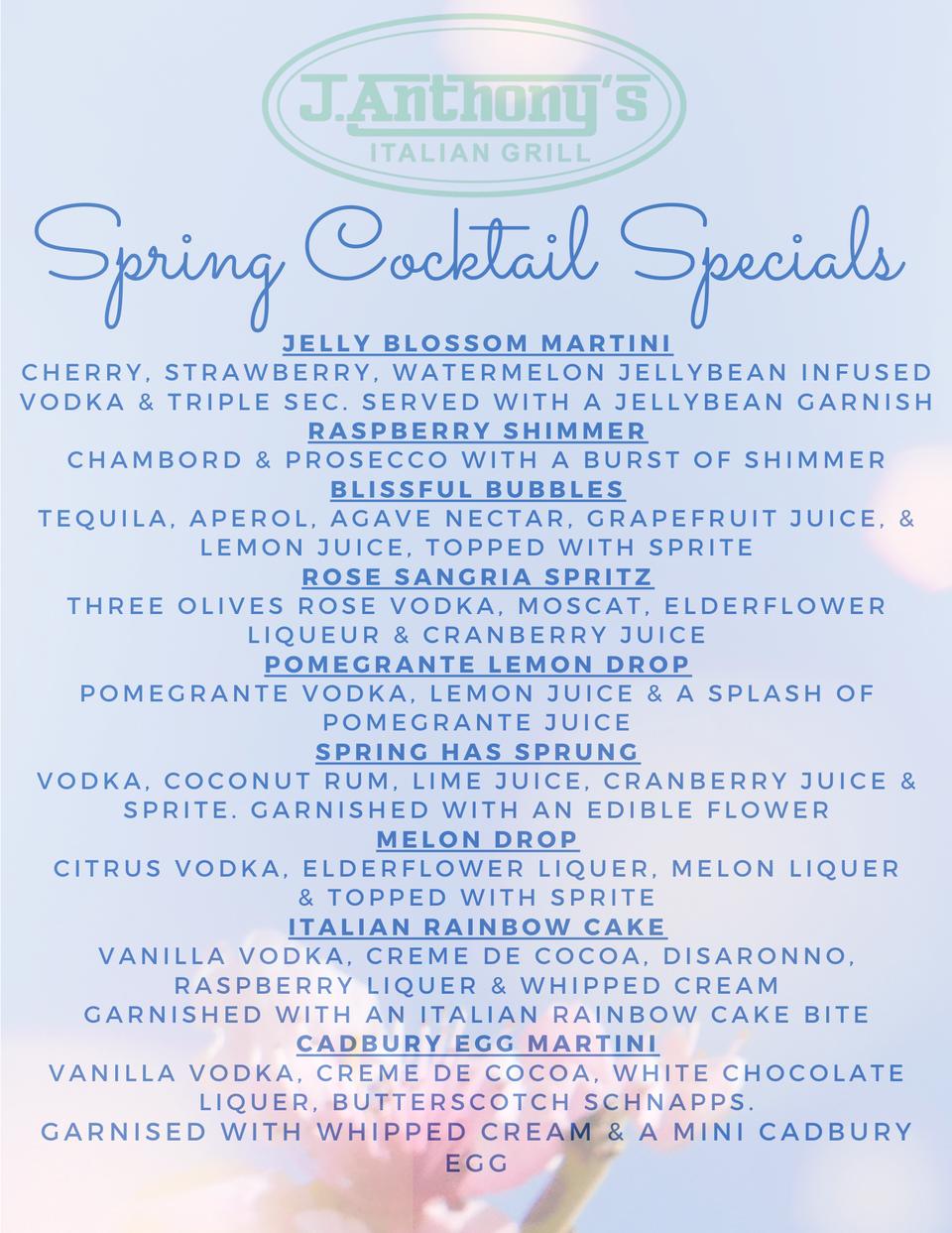 Spring cocktail specials