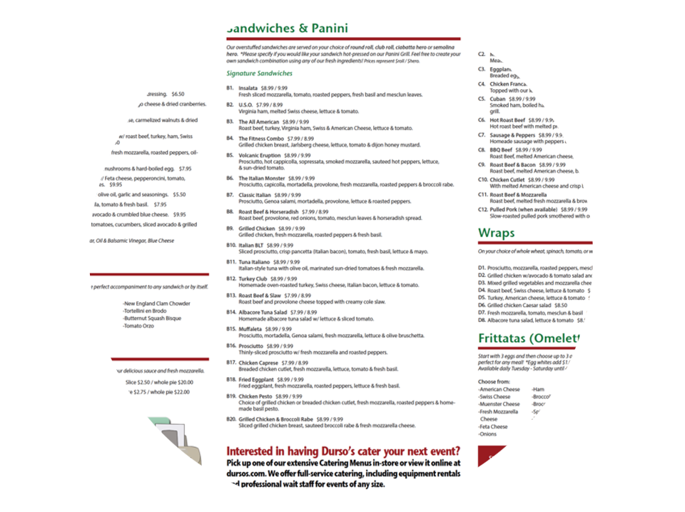 Fresh Pasta & Catering Durso's Pasta & Ravioli Company Flushing, NY