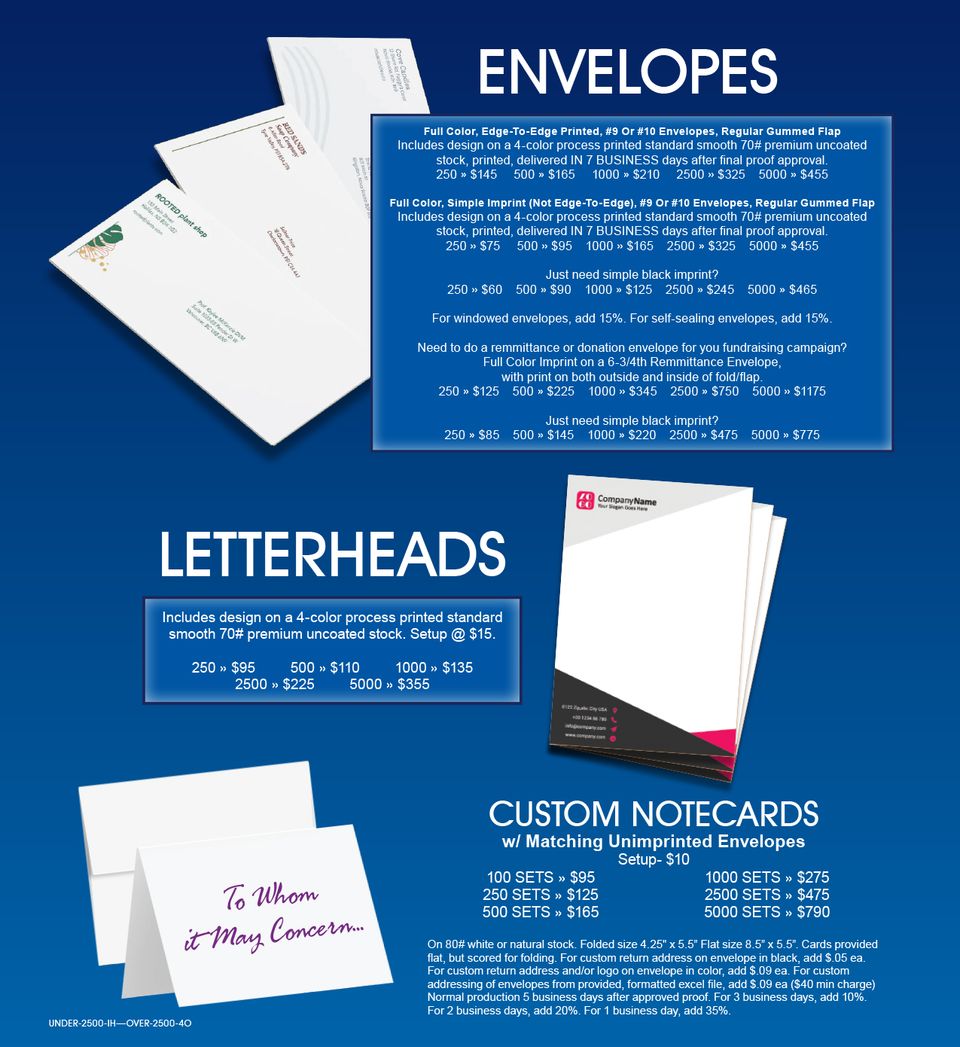 Envelopes   letterheads