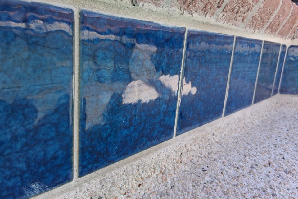 Jules Rustic Blue Blend pool tiles