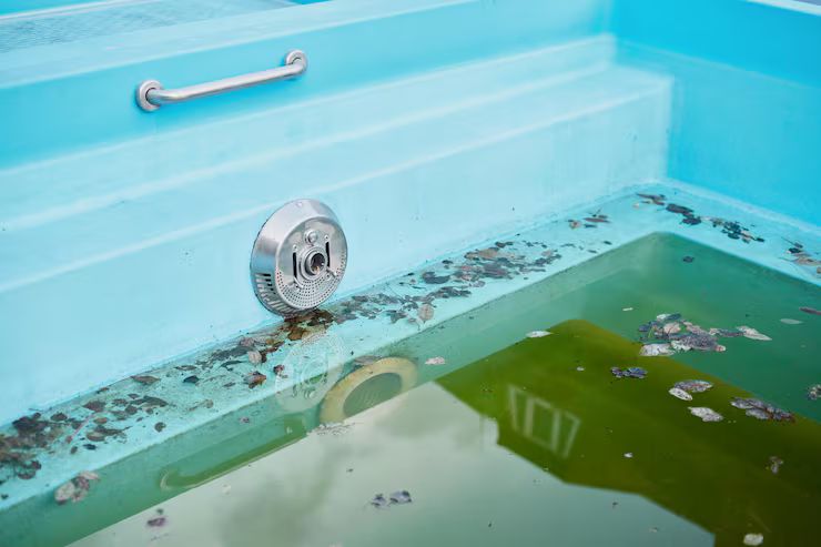 Closeup outdoor swimming pool with dirty water spring 376245 1094