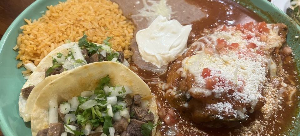 Taqueria franco relleno tacos meal
