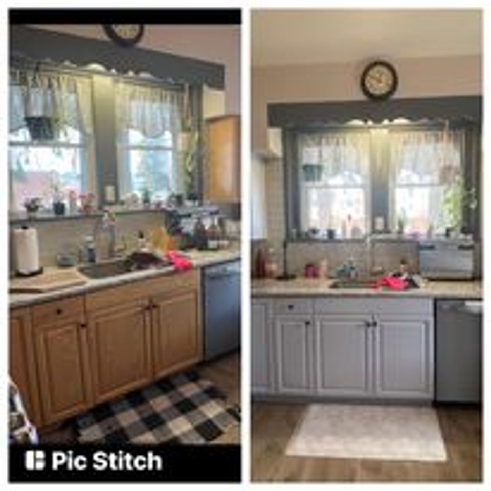 Before and after kitchen refinish