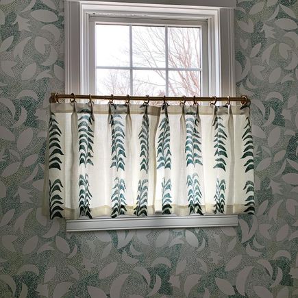 Residential window treatment wallpaper