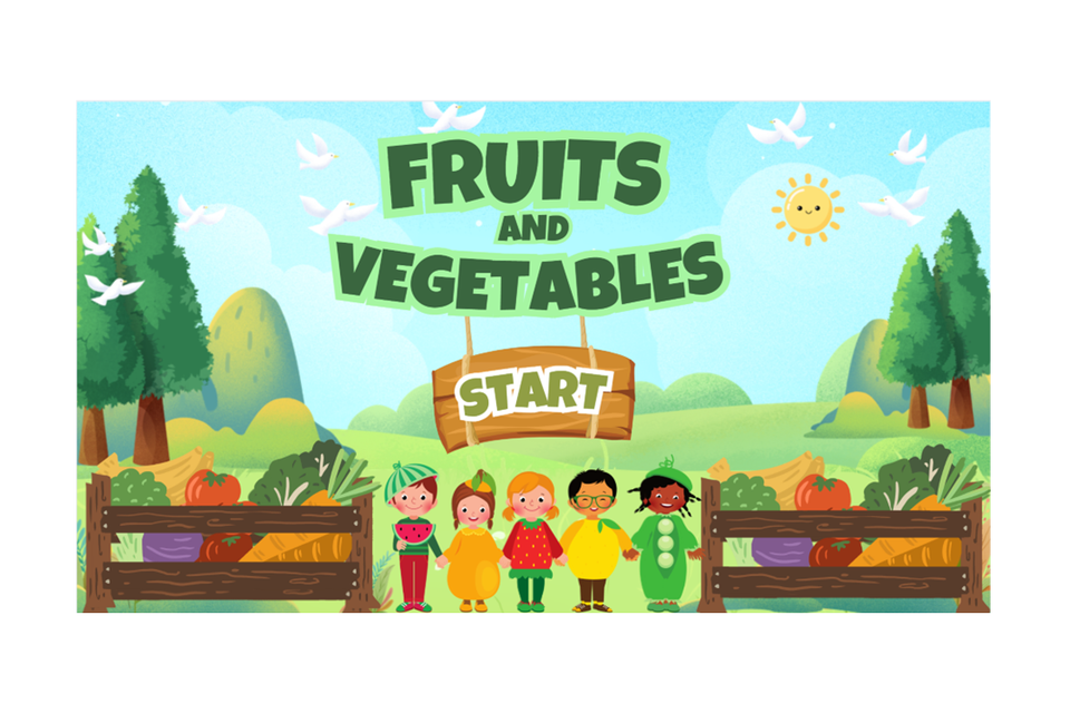 Fruits   vegetables   kids interactive quiz game