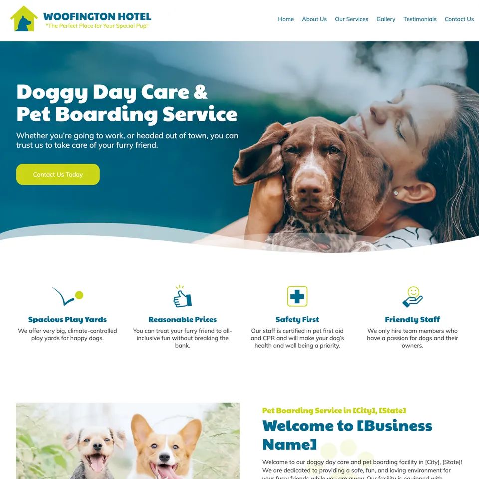 Dog daycare website design template original