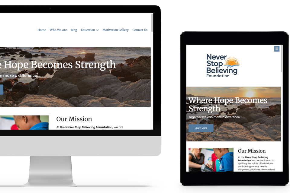 Never stop believing website