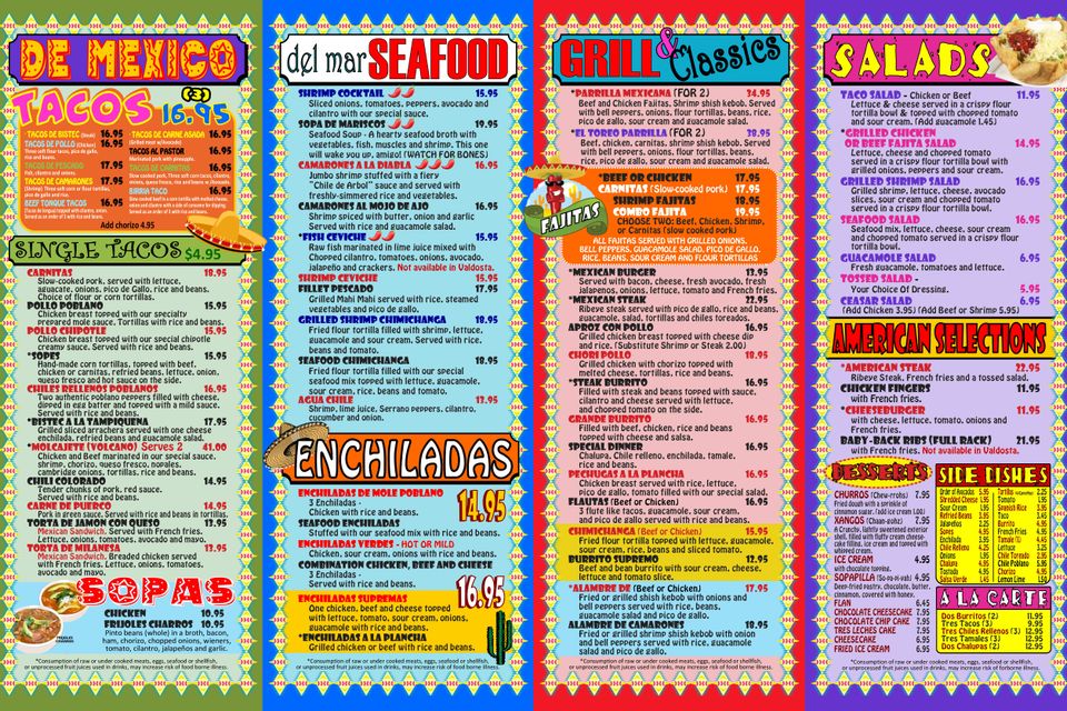 El toreo menu page two 10 10 25