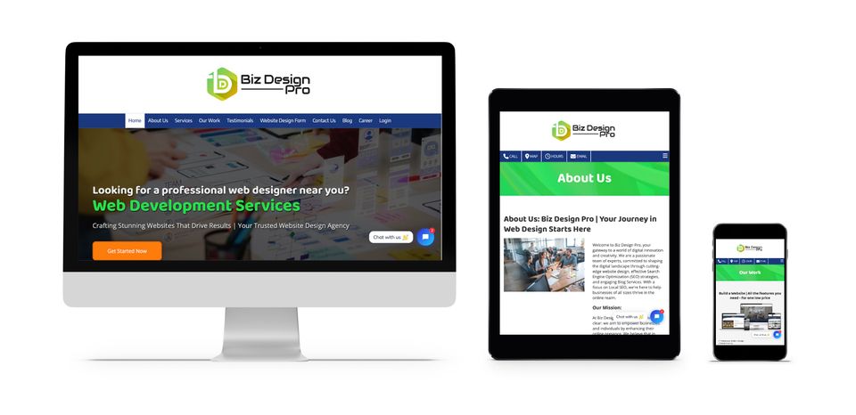 Biz Design Pro specializes in website designs optimization across all screen sizes