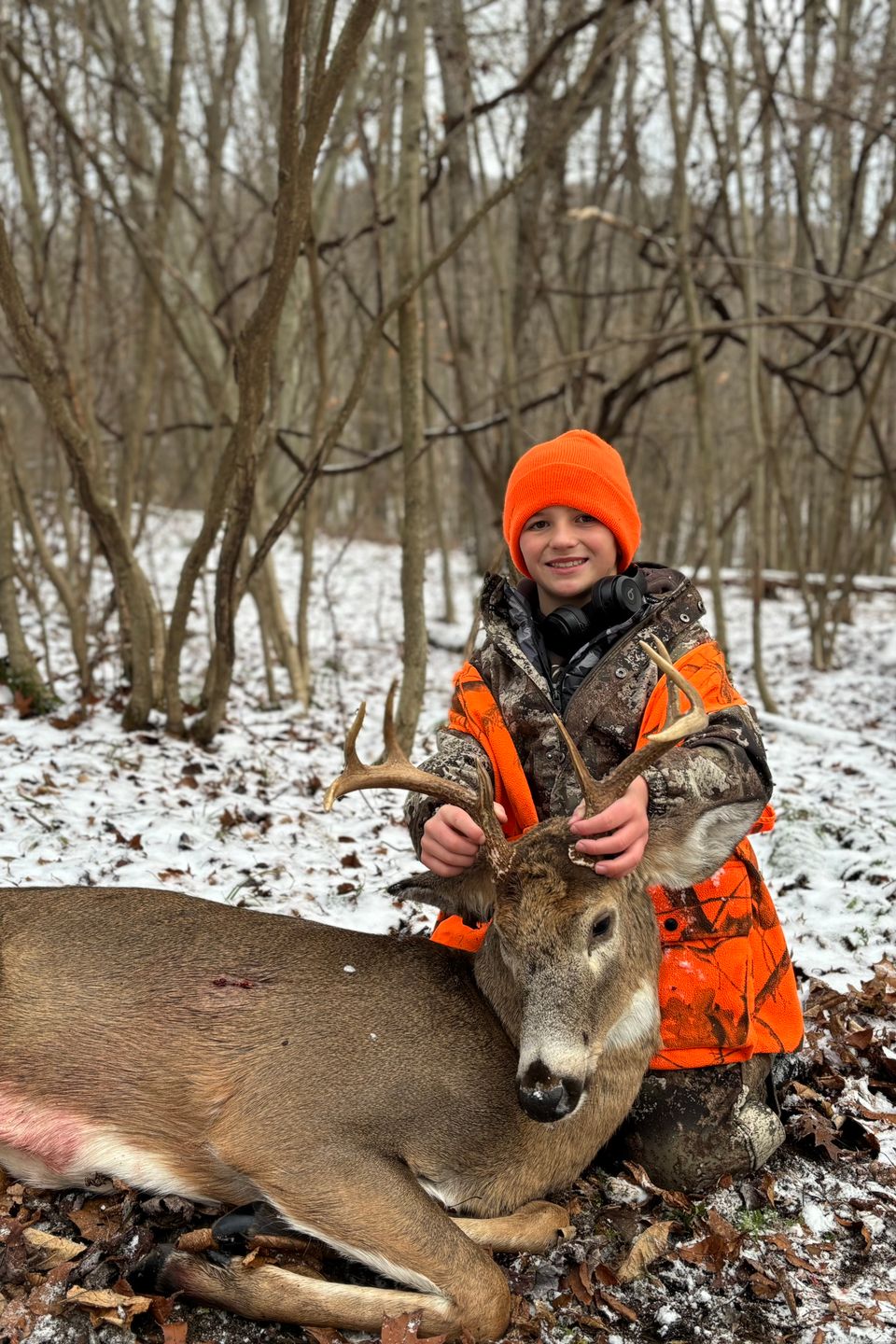 9-year-old, Colon Hite from Chester Springs, PA bagged this 8-point in Loretto, PA on the first day of rifle season.