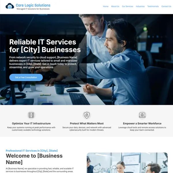 It services website design theme original