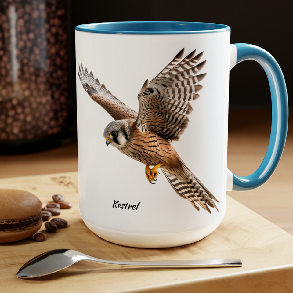 Kestrel mug with light blue