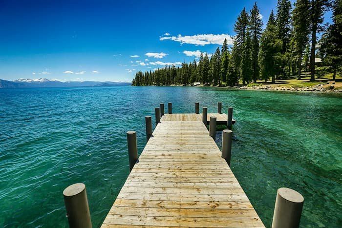 Pier on west shore in front of Hellman-Ehrman mansion
