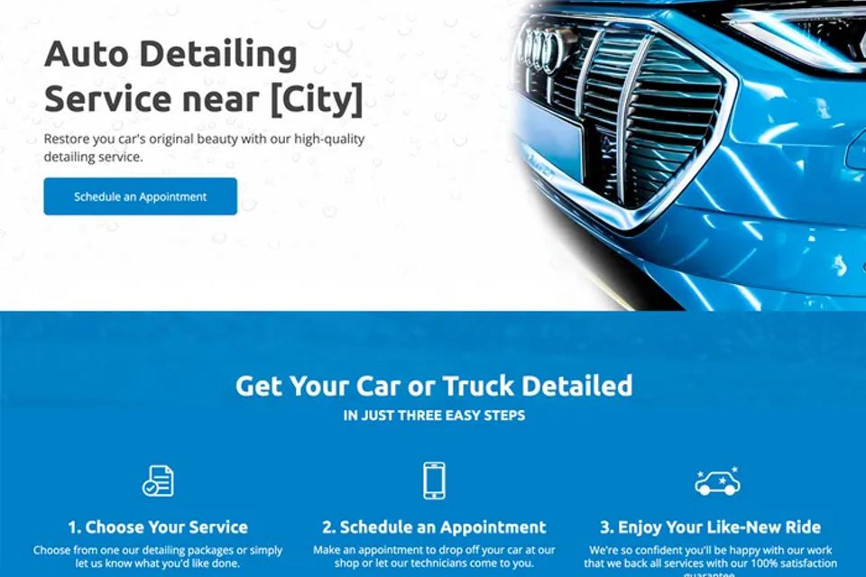 Best auto detailing website design theme original