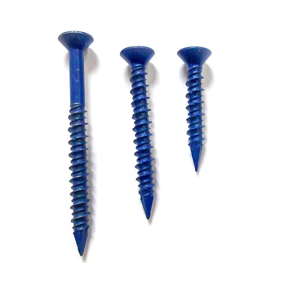 Flat phillip head blue concrete screws