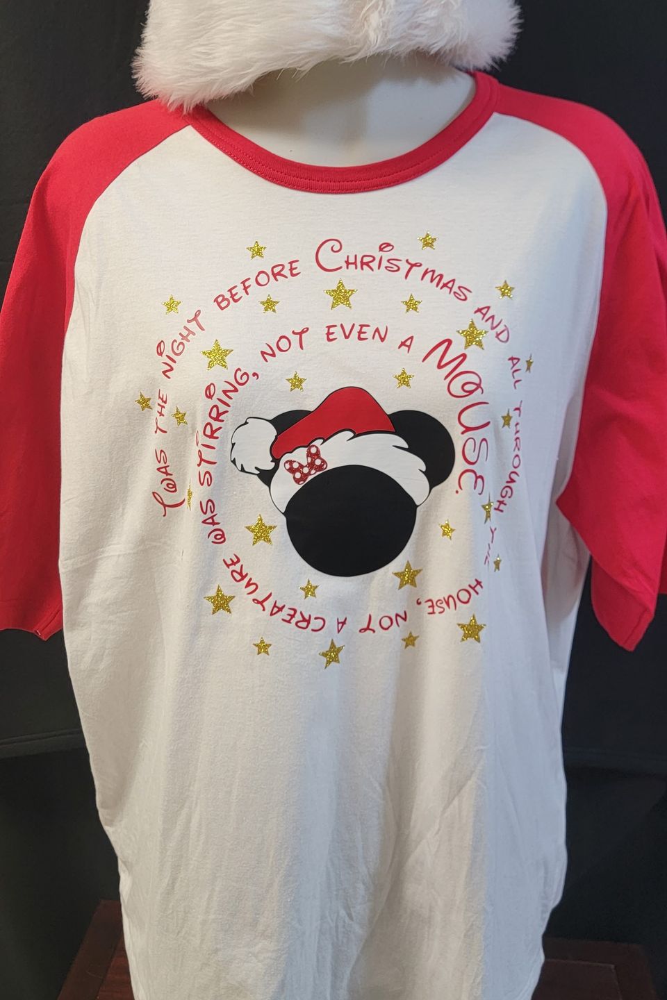 "DTF Direct-to-Film" example T-shirt - Twas the night before Christmas story