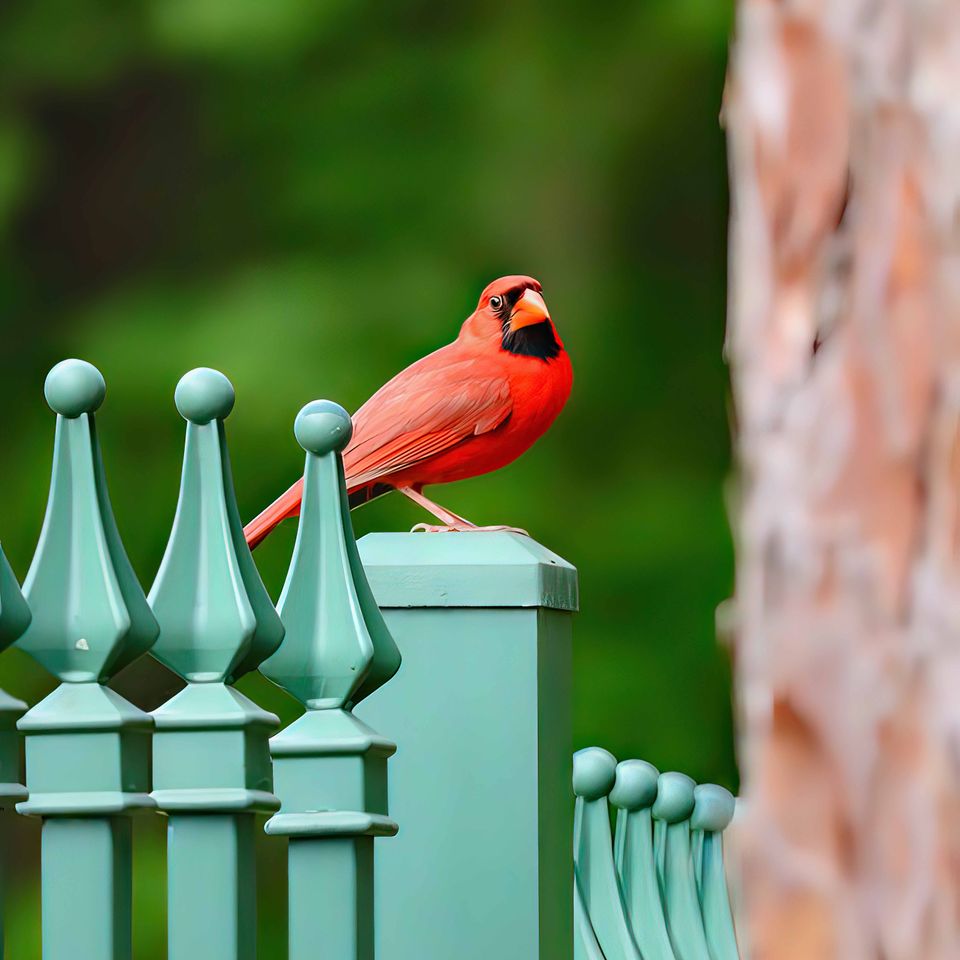 Cardinal on guard