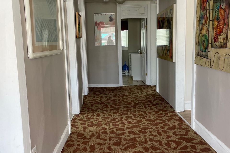 Spencer up hallway