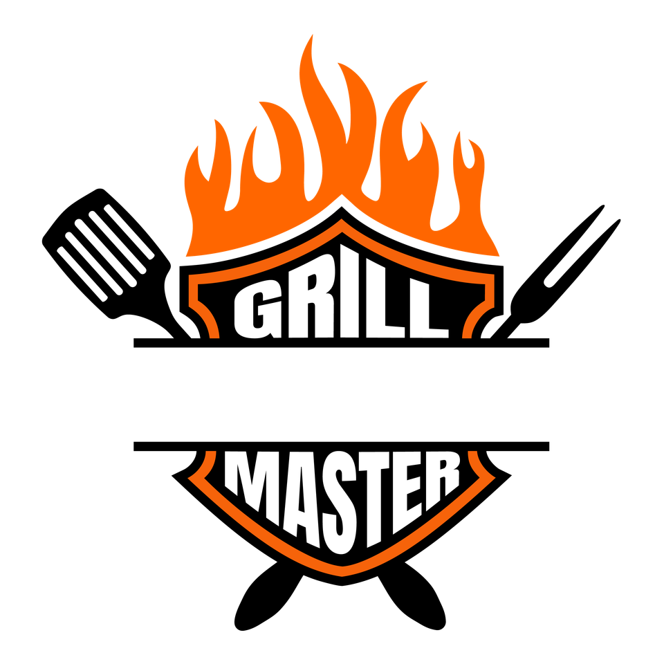 Cooking   grill master name with flames 