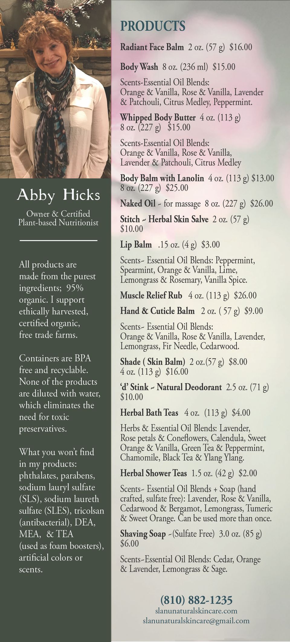 Slanu rack card 4x9 back