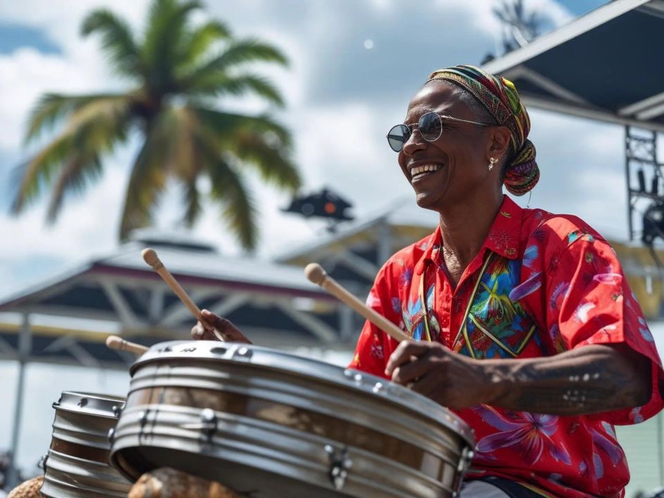Person playing steel drums original