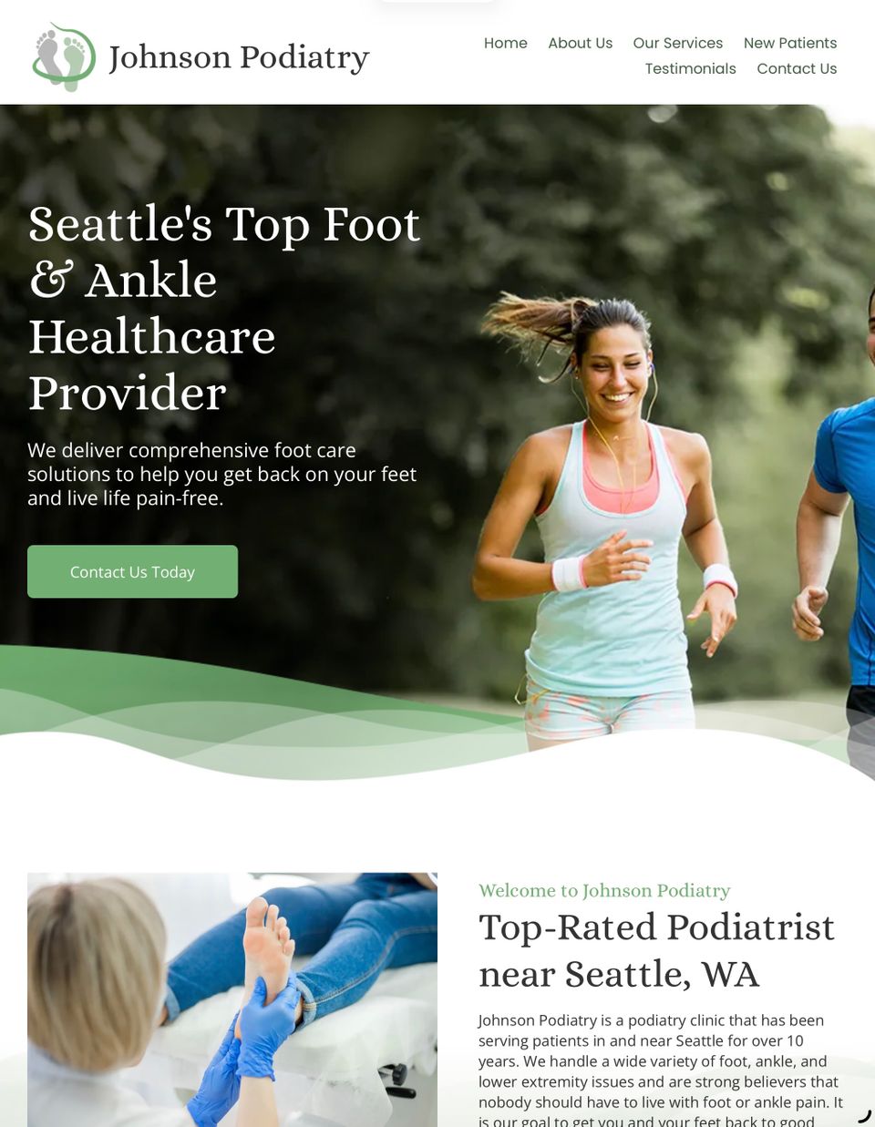 Sample podiatry website design by NoticeEdge
