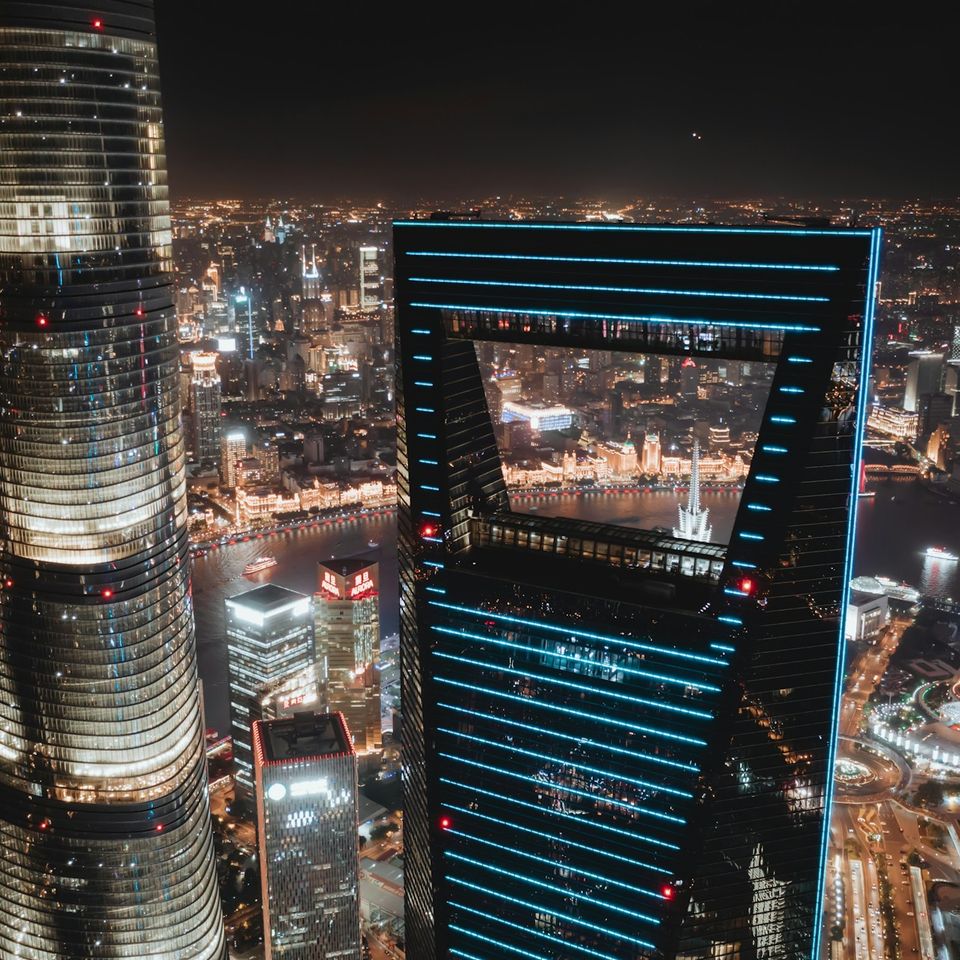 Pudongs modern skyline