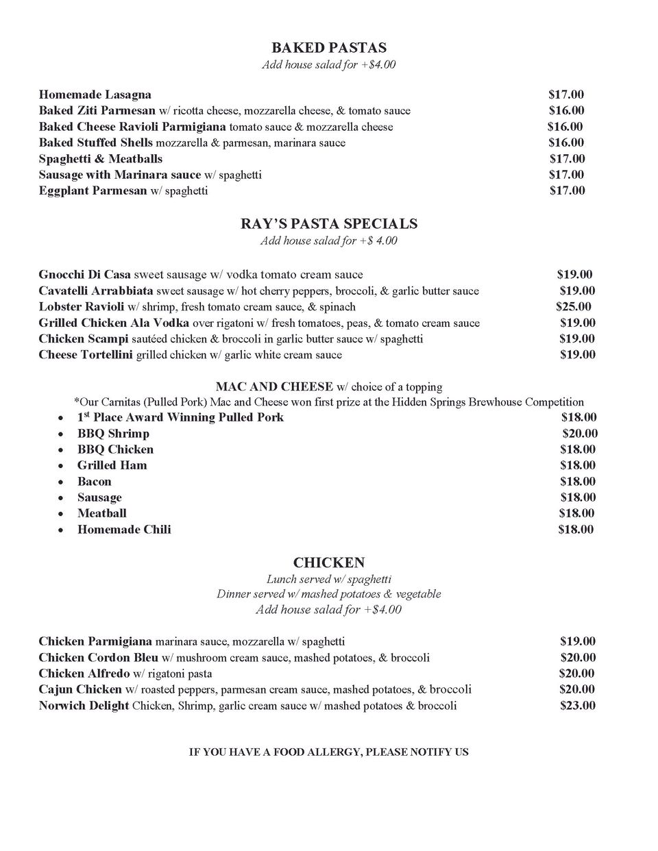 Lunch menu rays  page 4