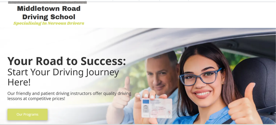 Middletown road driving school website demo screenshot