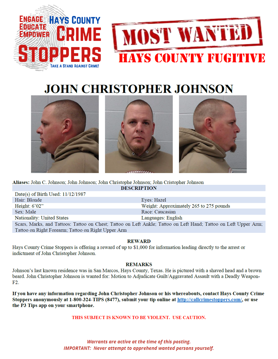 J johnson most wanted poster