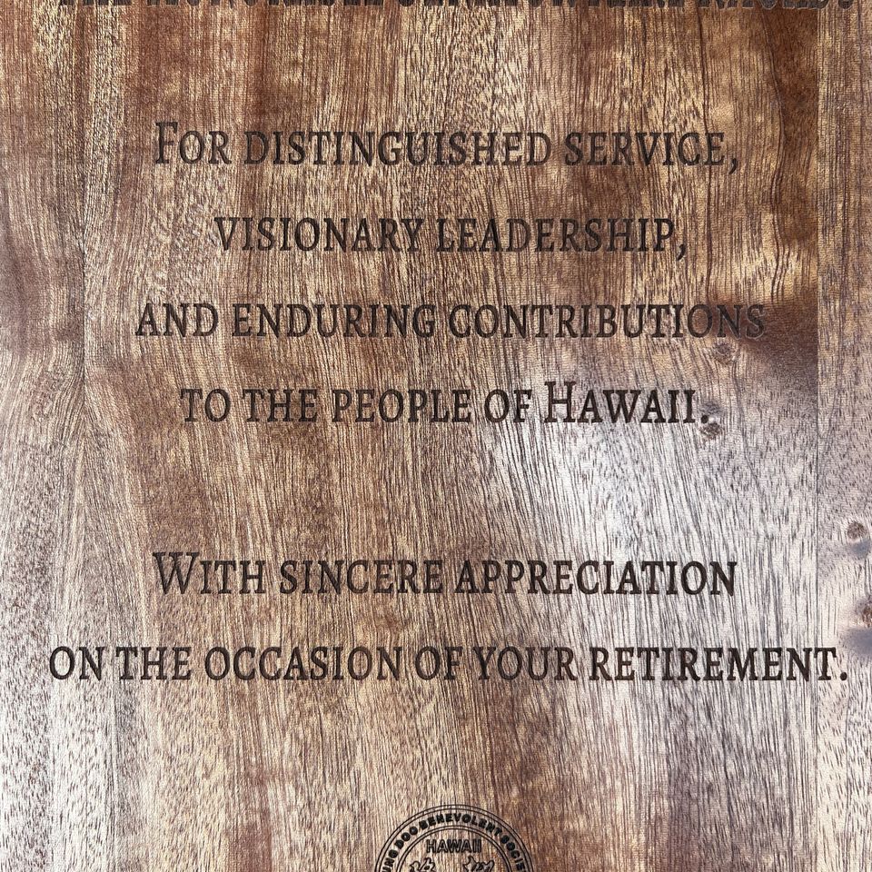 Retirement plaque