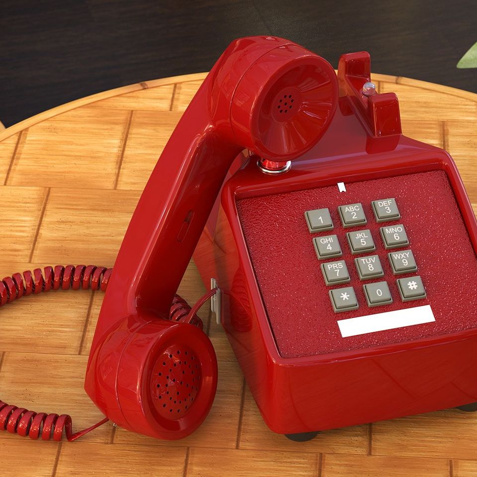 Red retro phone