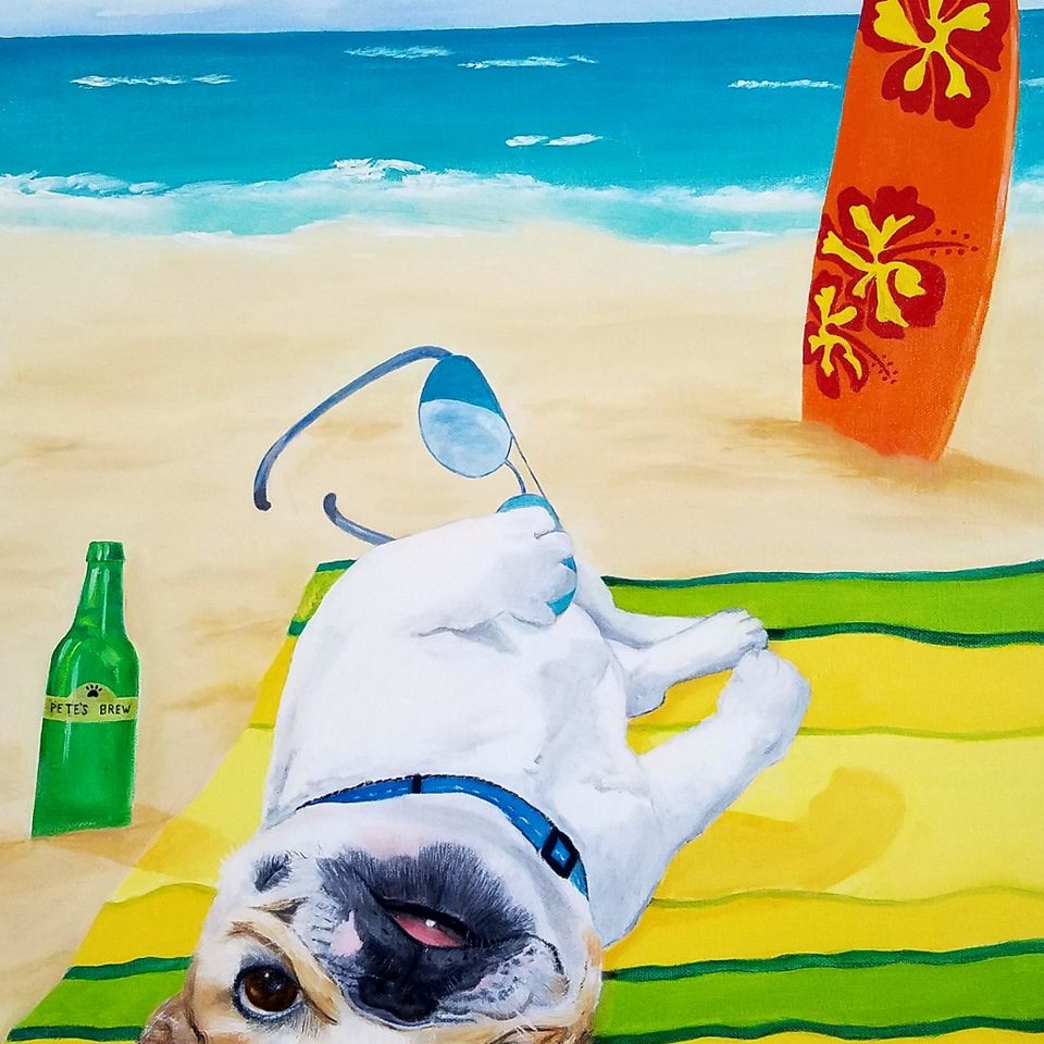 Pete's Brew and Pete at the Beach - Oil (16"x28")