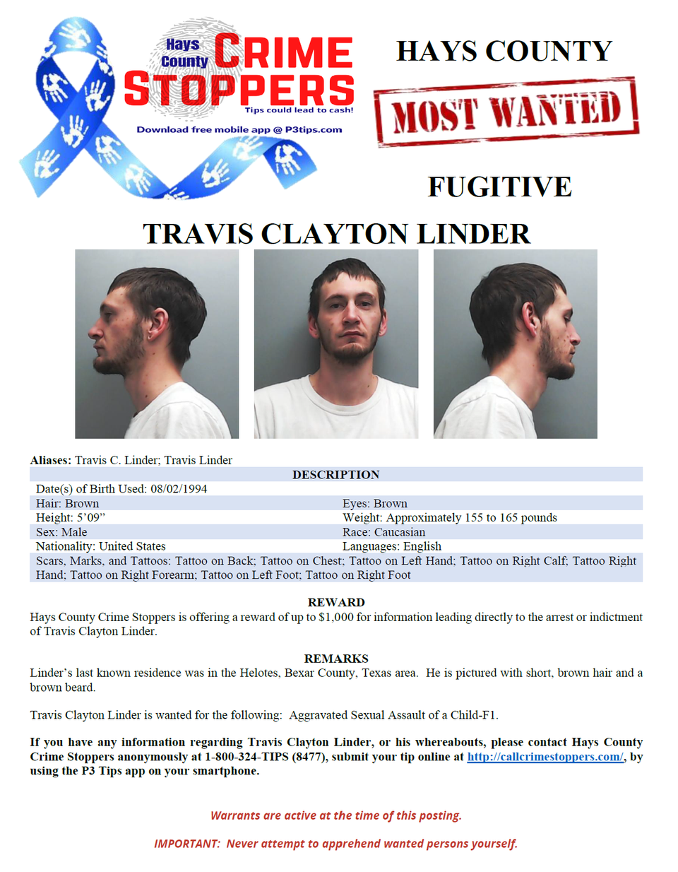 Linder most wanted poster