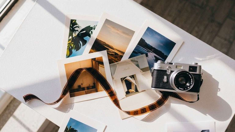 Stockcake stack of polaroid pictures collections 1765413831