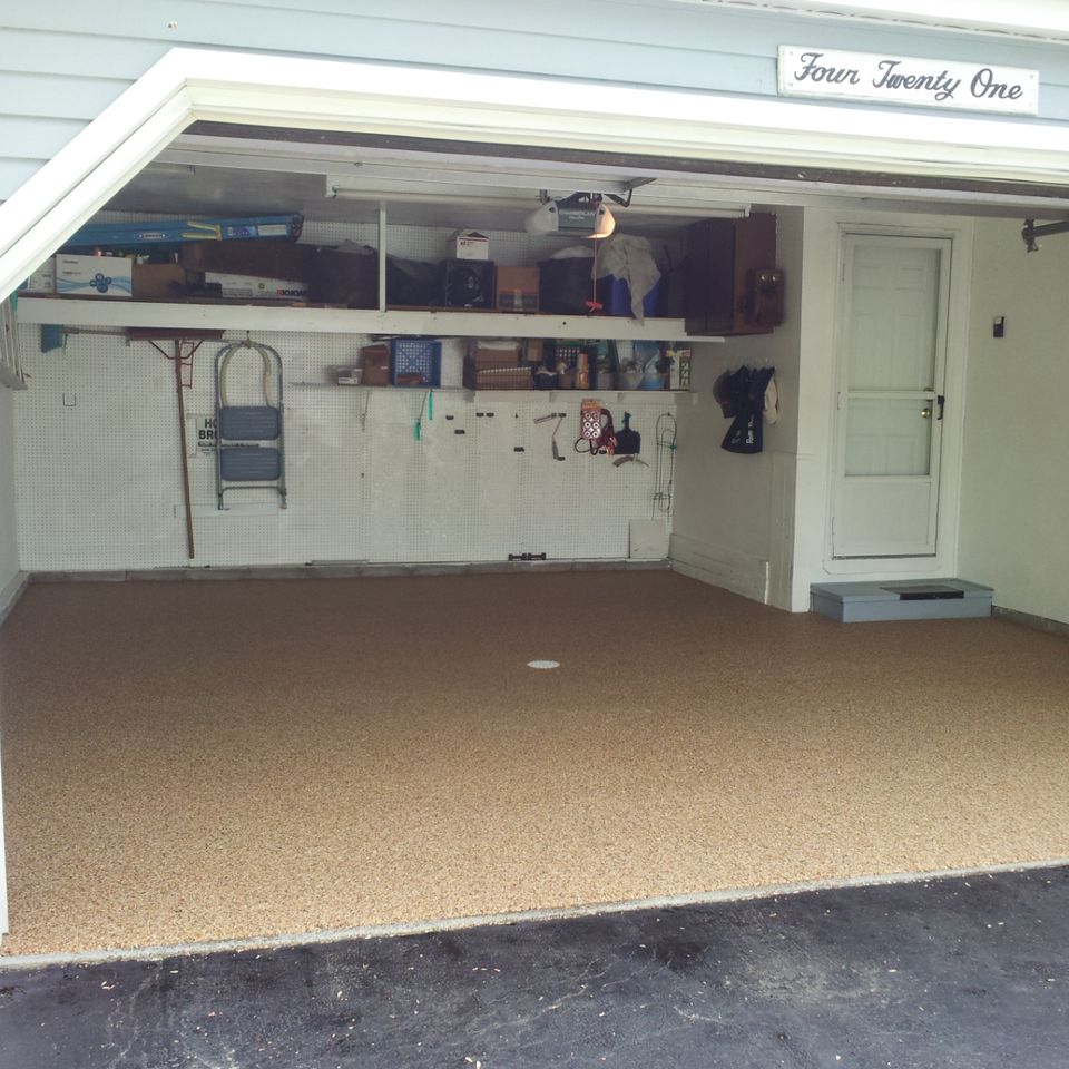Stone 2 car garage