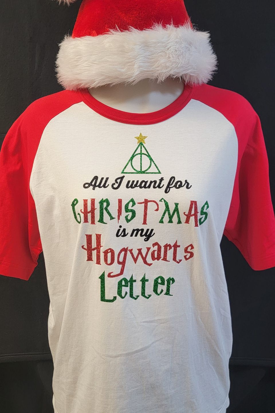"DTF Direct-to-Film" example T-shirt - Christmas Hogwarts