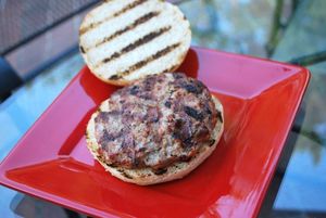 Brat patty on bun