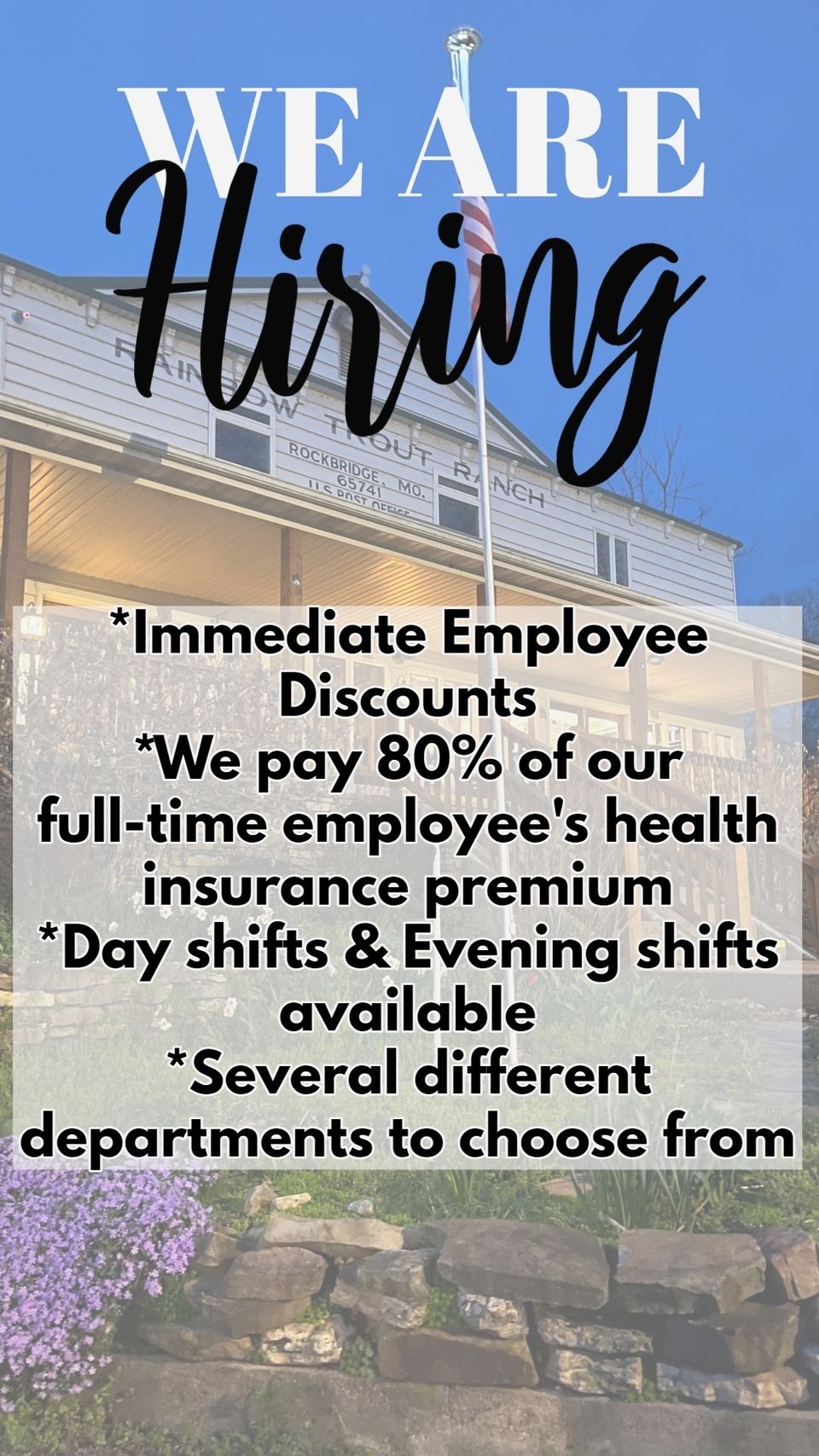 Employment Opportunities Rainbow Trout & Game Ranch Rockbridge, MO