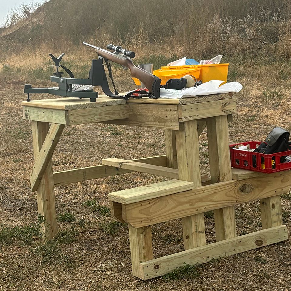 Rifle on bench
