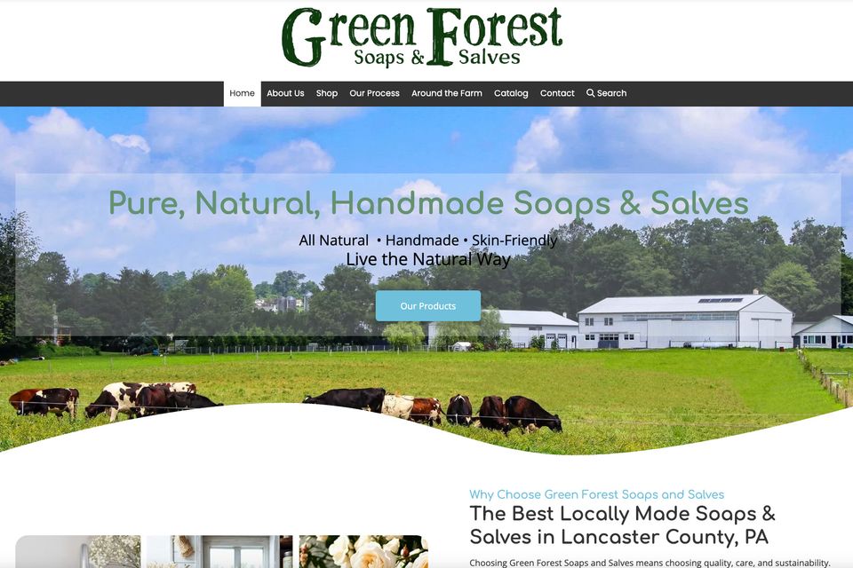 Green Forest Soaps & Salves Website