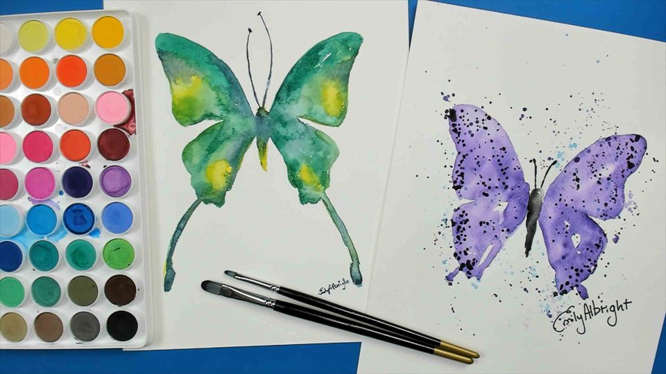 Watercolor butterflies artist emily albright