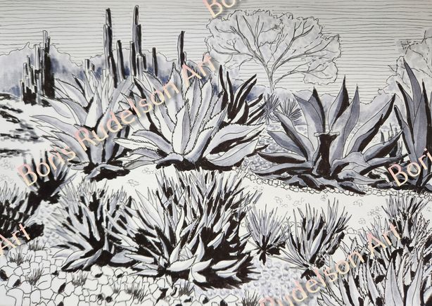 Greyscale Markers. Mexican Garden