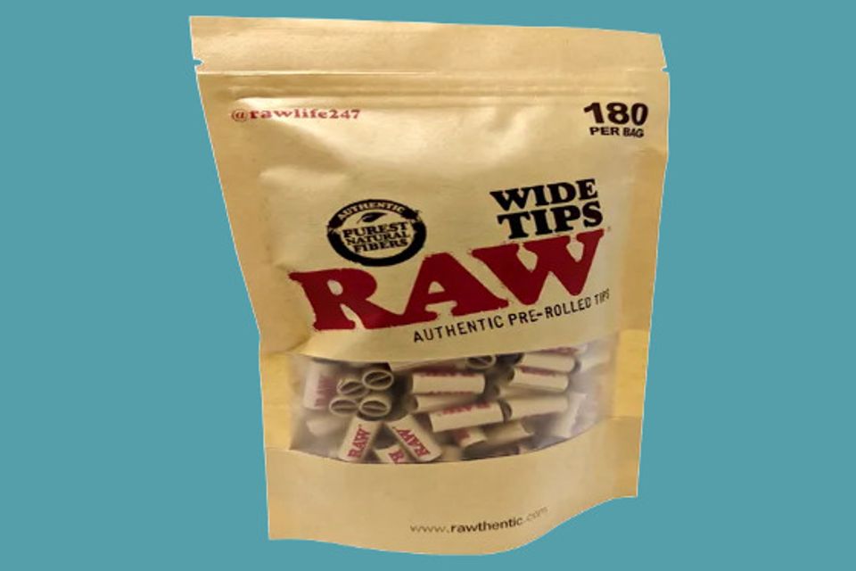 RAW Rolling Papers - Pre-Rolled Wide Tips Bag