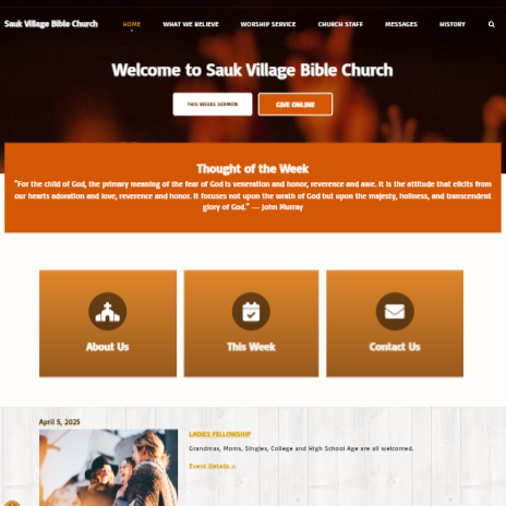 Sauk Village Bible Church website