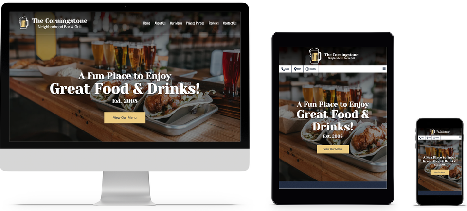 Bar grill website design